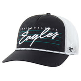 Philadelphia Eagles '47 Downburst Relaxed Hitch Trucker Adjustable Hat - Black/White - 47 brand