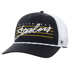 Pittsburgh Steelers '47 Downburst Relaxed Hitch Trucker Adjustable Hat - Black/White - 47 brand