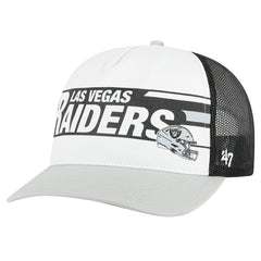 Las Vegas Raiders '47 Stack Line Hitch Trucker Adjustable Hat - White/Gray - 47 brand