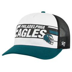 Philadelphia Eagles '47 Stack Line Hitch Trucker Adjustable Hat - White/Midnight Green - 47 brand