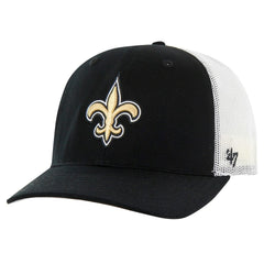 New Orleans Saints '47 Team Unstructured Trucker Adjustable Hat - Black/White - 47 brand