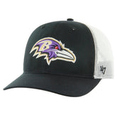 Baltimore Ravens '47 Team Unstructured Trucker Adjustable Hat - Black/White - 47 brand