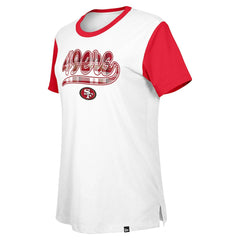 San Francisco 49ers New Era Women's 3rd Down T-Shirt - White/Scarlet - NFL
