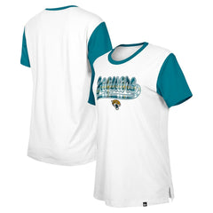 Jacksonville Jaguars New Era Women's 3rd Down T-Shirt - White/Teal - NFL