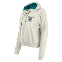 Miami Dolphins New Era Women's 3rd Down Historic Pullover Hoodie - Cream - NFL