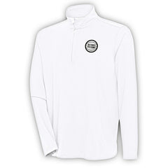 Detroit Pistons Antigua Metallic Logo Hunk Quarter-Zip Pullover White