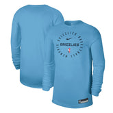 Nike Memphis Grizzlies 2024/25 Legend On-Court Practice Long Sleeve T-Shirt Light Blue