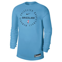 Nike Memphis Grizzlies 2024/25 Legend On-Court Practice Long Sleeve T-Shirt Light Blue