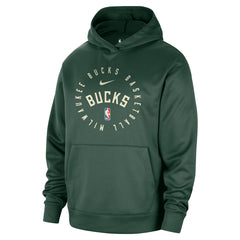 Nike Milwaukee Bucks 2024/25 Spotlight On-Court Practice Performance Pullover Hoodie Hunter Green