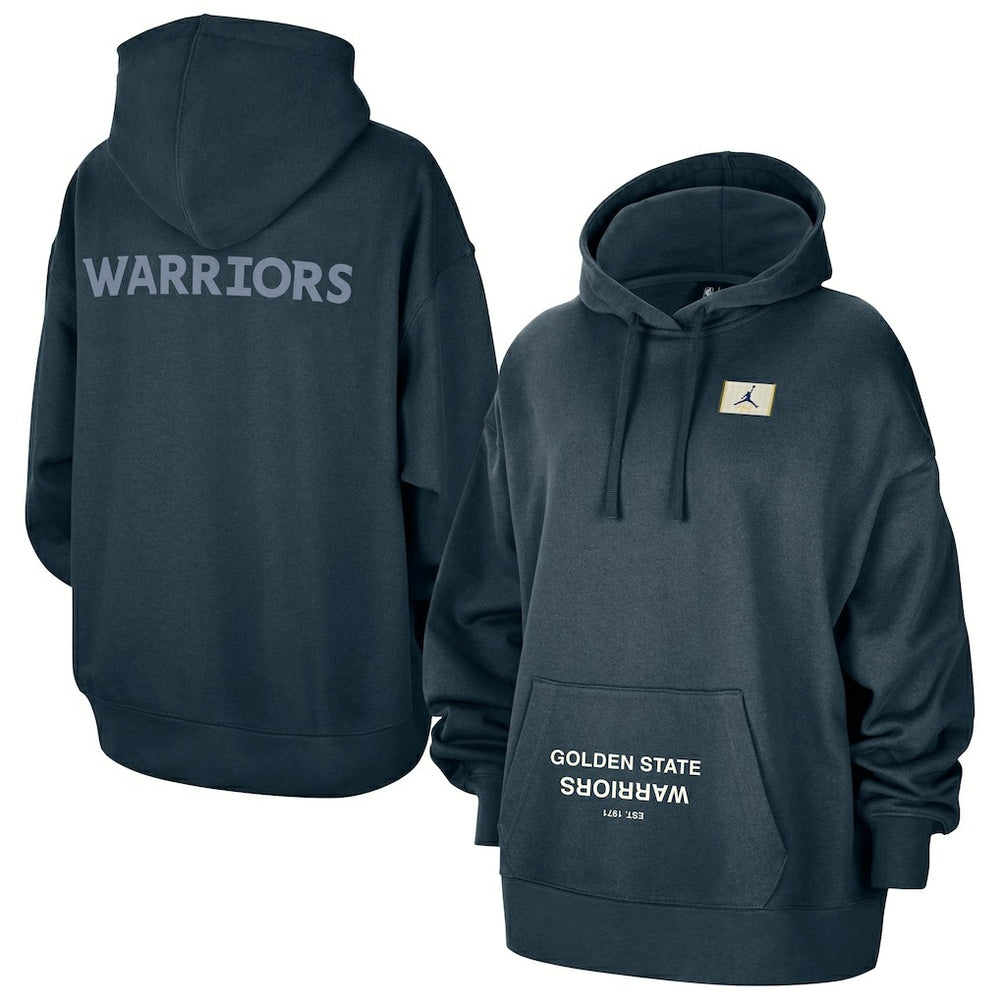 Golden State Warriors Jordan Brand Women's Courtside Statement Edition Oversize Pullover Hoodie Navy