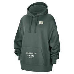 Milwaukee Bucks Jordan Brand Women's Courtside Statement Edition Oversize Pullover Hoodie Green