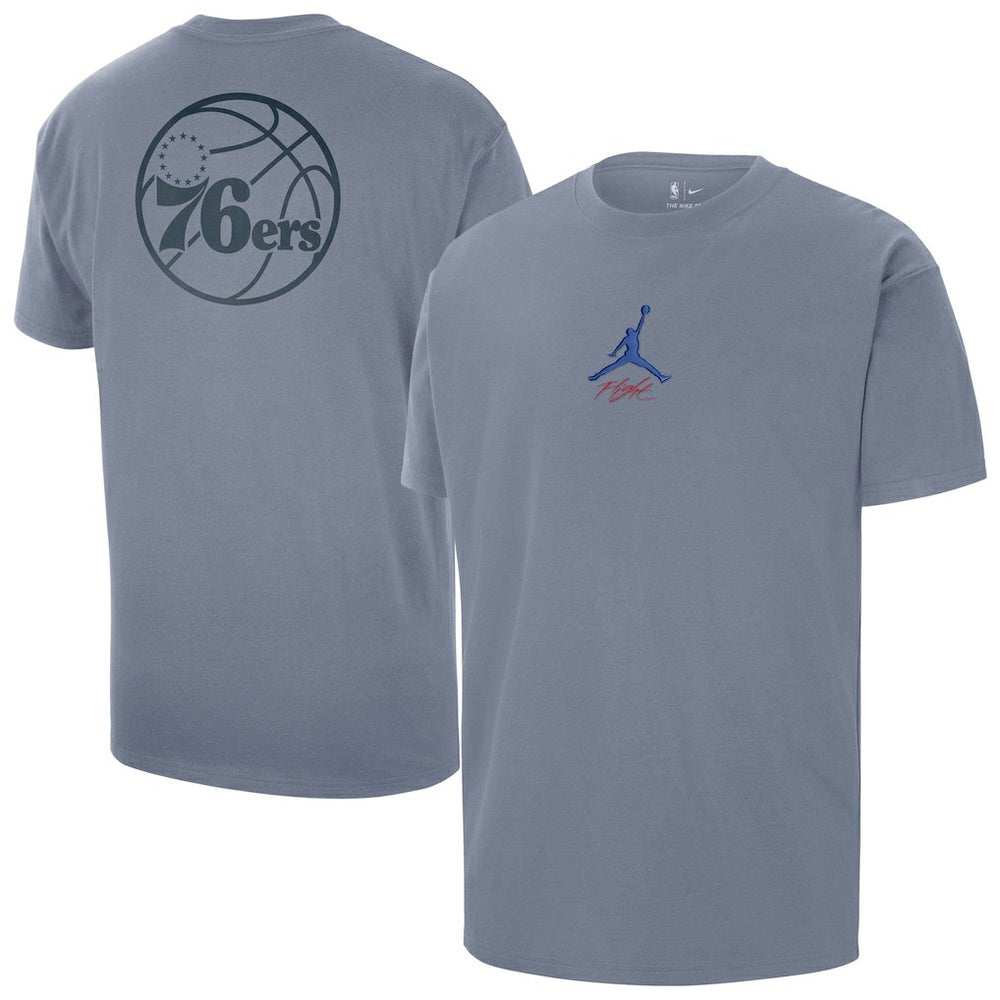 Philadelphia 76ers Jordan Brand Statement Edition Jumpman Flight Heavyweight T-Shirt Blue
