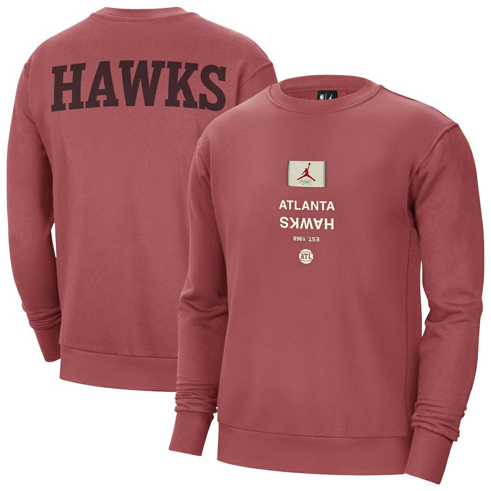 Atlanta Hawks Jordan Brand Courtside Statement Edition Heavyweight Pullover Sweatshirt Red