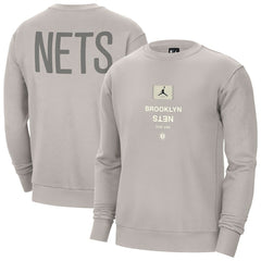 Brooklyn Nets Jordan Brand Courtside Statement Edition Heavyweight Pullover Sweatshirt Stone