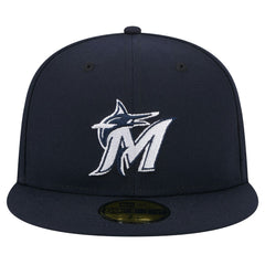 Miami Marlins New Era White Logo 59FIFTY Fitted Hat Online