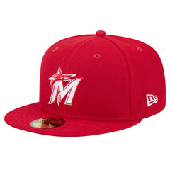Miami Marlins New Era White Logo 59FIFTY Fitted Hat for sale