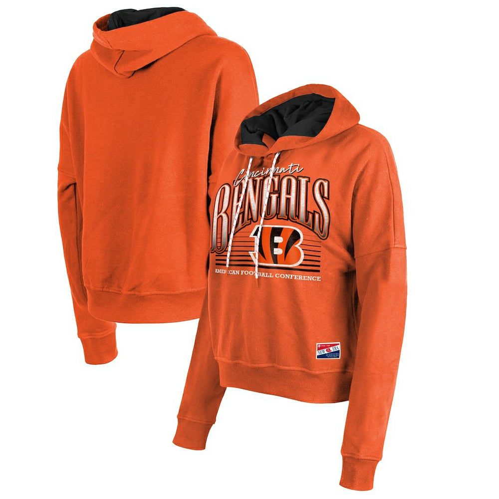 Cincinnati Bengals New Era Women's Boxy Pullover Hoodie - Orange - NFL