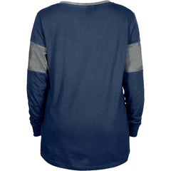 Dallas Cowboys New Era Women's Lace-Up Notch-Neck Long Sleeve T-Shirt - Navy - NFL