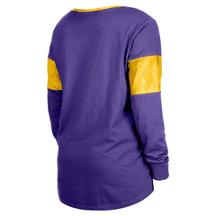 Minnesota Vikings New Era Women's Lace-Up Notch-Neck Long Sleeve T-Shirt - Purple - NFL