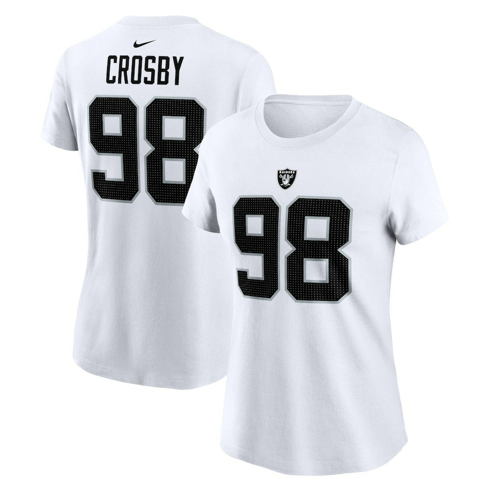Maxx Crosby Las Vegas Raiders Women's Player Name & Number T-Shirt - White - Nike