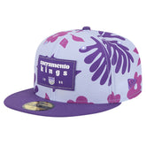 New Era Sacramento Kings Palm Fronds 2-Tone 59FIFTY Fitted Hat Purple