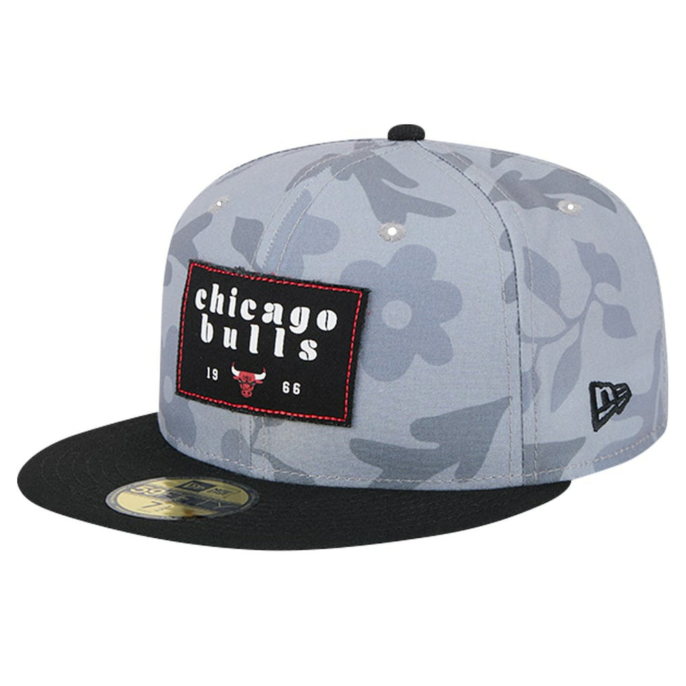 New Era Chicago Bulls Palm Fronds 2-Tone 59FIFTY Fitted Hat Gray