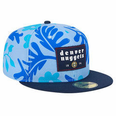 New Era Denver Nuggets Palm Fronds 2-Tone 59FIFTY Fitted Hat Blue