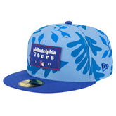 New Era Philadelphia 76ers Palm Fronds 2-Tone 59FIFTY Fitted Hat Royal