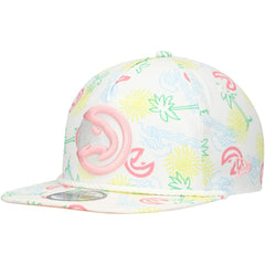 New Era Atlanta Hawks Palm Trees and Waves Golfer Adjustable Hat White
