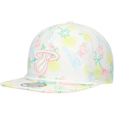 New Era Miami Heat Palm Trees and Waves Golfer Adjustable Hat White