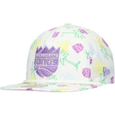 New Era Sacramento Kings Palm Trees and Waves Golfer Adjustable Hat White