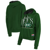 New York Jets New Era Women's Boxy Pullover Hoodie - Heather Green - NFL