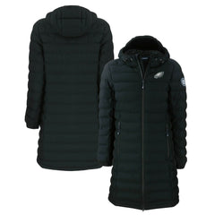Philadelphia Eagles Cutter & Buck Women's Mission Ridge Repreve Eco Insulated Long Full-Zip Puffer Jacket - Black - NFL