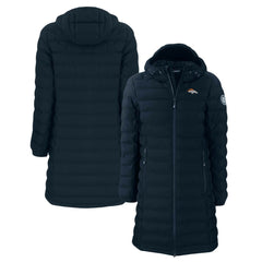 Denver Broncos Cutter & Buck Women's Mission Ridge Repreve Eco Insulated Long Full-Zip Puffer Jacket - Navy - NFL