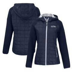 Seattle Seahawks Cutter & Buck Women's Rainier Primaloft Eco Full-Zip Hybrid Jacket - Navy - NFL