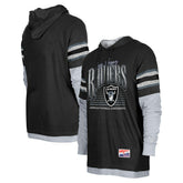 Las Vegas Raiders New Era Twofer Long Sleeve Hooded T-Shirt - Black - NFL
