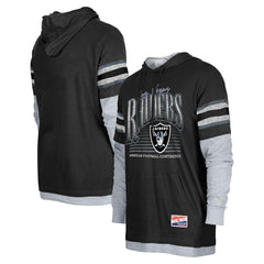 Las Vegas Raiders New Era Twofer Long Sleeve Hooded T-Shirt - Black - NFL