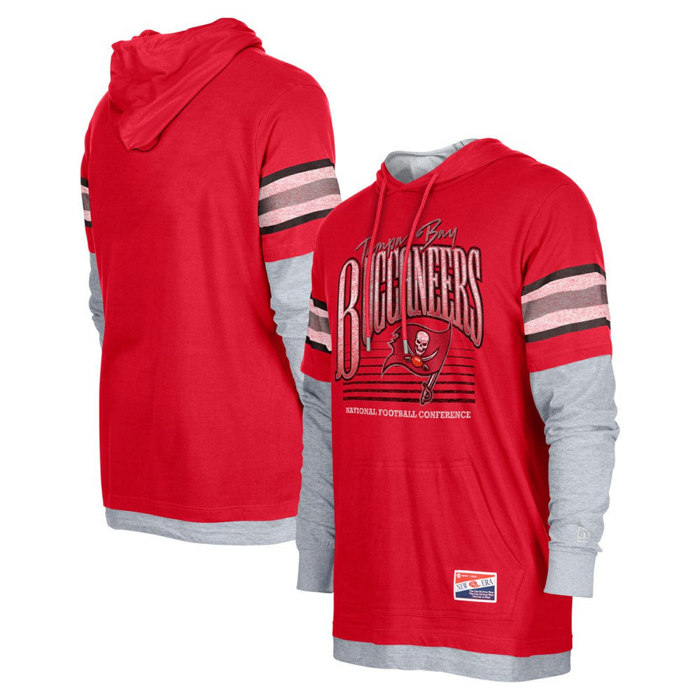 Tampa Bay Buccaneers New Era Twofer Long Sleeve Hooded T-Shirt - Red - NFL
