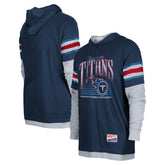 Tennessee Titans New Era Twofer Long Sleeve Hooded T-Shirt - Navy - NFL