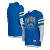 Los Angeles Chargers New Era Twofer Long Sleeve Hooded T-Shirt - Royal - NFL