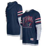Houston Texans New Era Twofer Long Sleeve Hooded T-Shirt - Navy - NFL