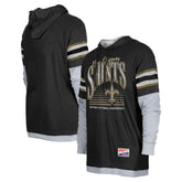 New Orleans Saints New Era Twofer Long Sleeve Hooded T-Shirt - Black - NFL