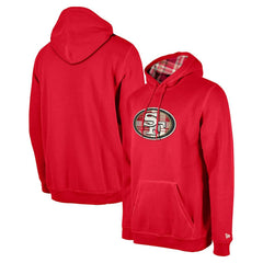 San Francisco 49ers New Era 3rd Down Plaid Pullover Hoodie - Scarlet - NFL