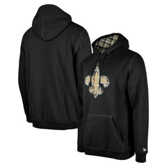 New Orleans Saints New Era 3rd Down Plaid Pullover Hoodie - Black - NFL