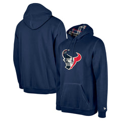 Houston Texans New Era 3rd Down Plaid Pullover Hoodie - Navy - NFL