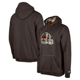 Cleveland Browns New Era 3rd Down Plaid Pullover Hoodie - Brown - NFL