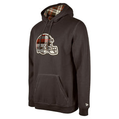 Cleveland Browns New Era 3rd Down Plaid Pullover Hoodie - Brown - NFL