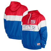 New York Giants New Era 3rd Down Raglan Quarter-Zip Windbreaker Jacket - Royal - NFL