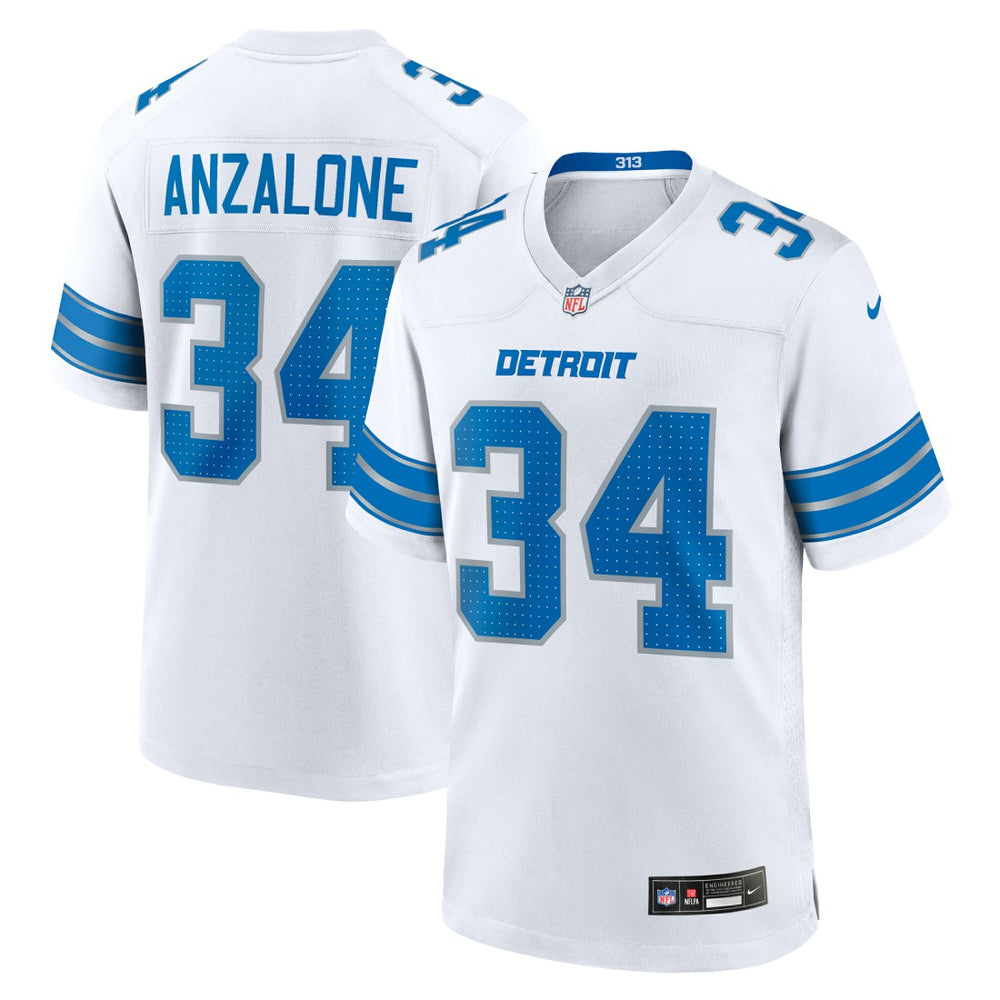 Alex Anzalone Detroit Lions White Game Jersey - White - Nike