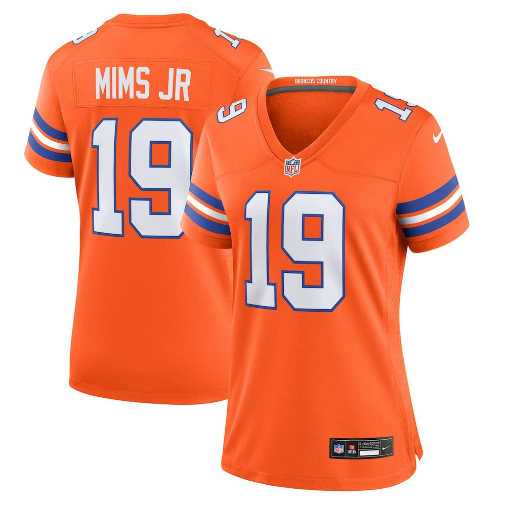 Marvin Mims Jr Denver Broncos Women's Mile High Collection 1977 Throwback Player Game Jersey - Orange - Nike
